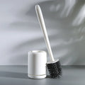 Silicone Toilet Brush, Soft Bristle Bathroom Cleaning Brush, Wall Mounted Quick Drying No Water Accumulation Toilet Cleaner Qme Silicone White