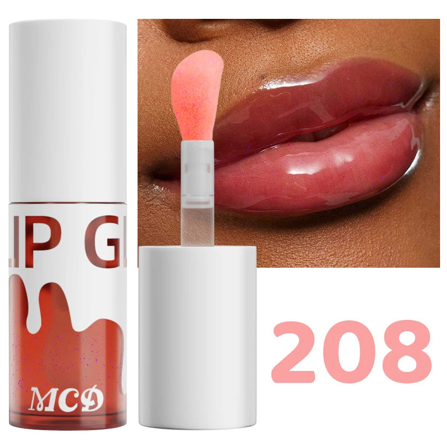 Glitter Shimmer Sexy Lip Oil Hydrating Plumping Coat Lipstick Qme 208
