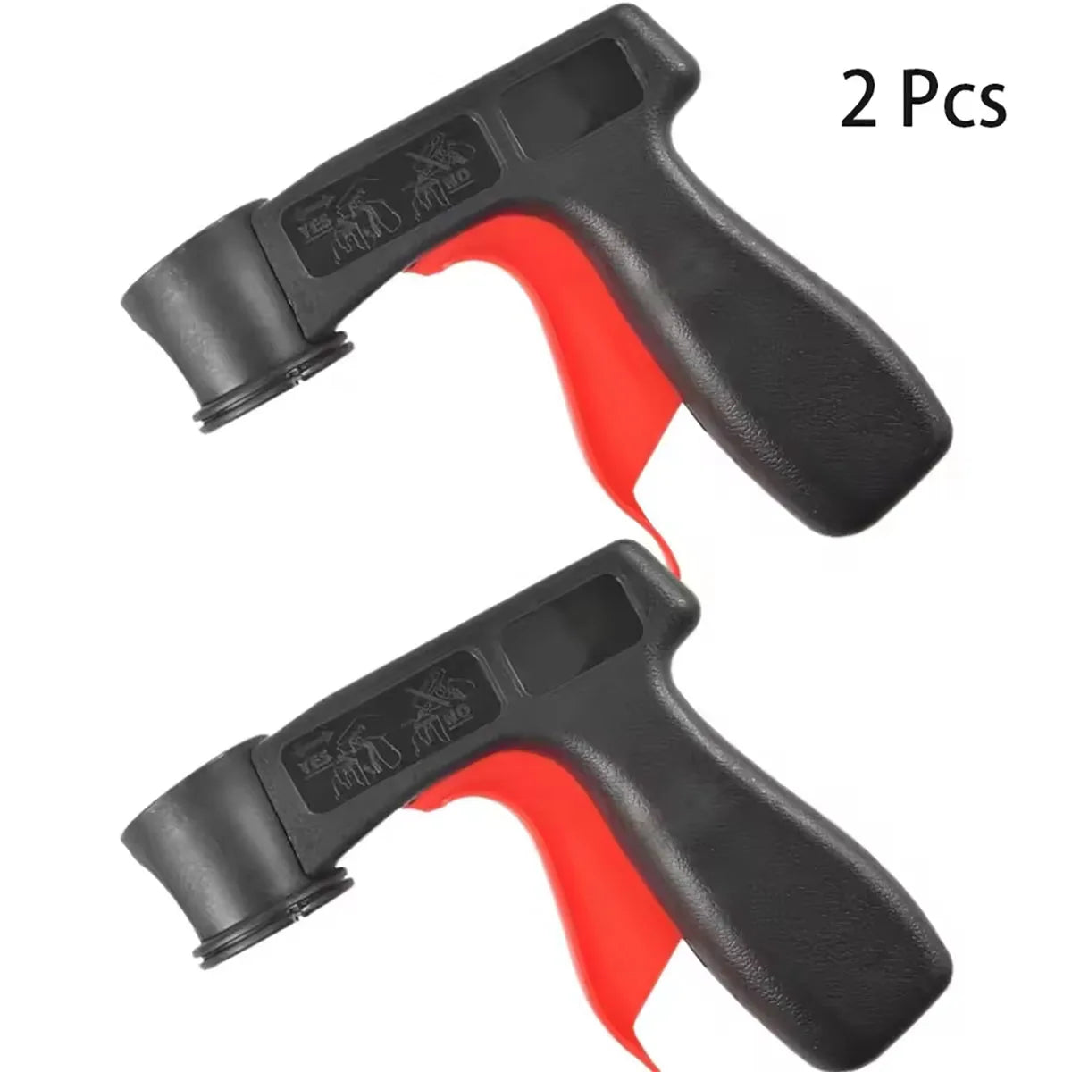1 Plastic Portable Spray Paint Handle Universal Reusable Car Changing Qme 2pc black