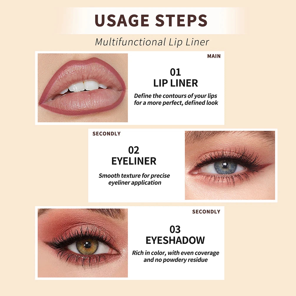 ART VALUE 6 Colors Nude Lipstick Pencil Makeup Sets Waterproof Lasting Sexy Red Lip Liner Pen Matte Lip Contour Pen Lip Stain Qme
