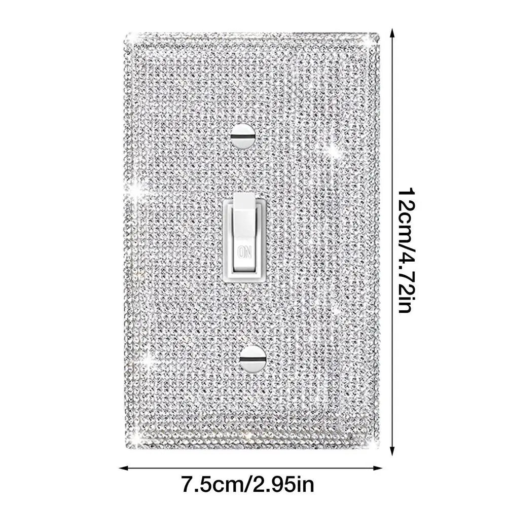 Shiny Wall Plate Cover Rhinestone Outlet Aesthetic Silver Rhinestones Qme A CN