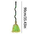 Halloween Broom Decoration Realistic Horror Laughter Sound Lighted Qme Green China Mainland