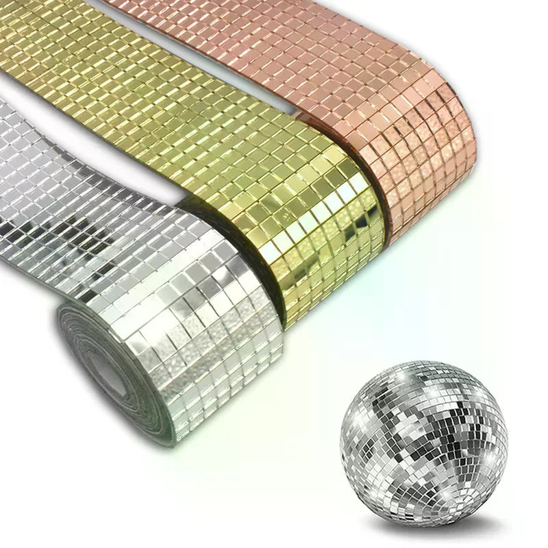 Disco Ball DIY Glass Mirror Stickers Wall Self-adhesive Home Decor Qme