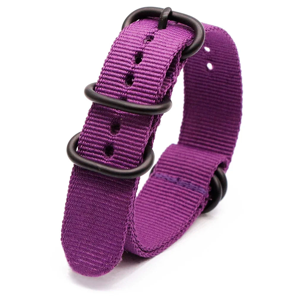 Army Nylon Watch Strap Sport Replacement Wristband Black Ring Buckle