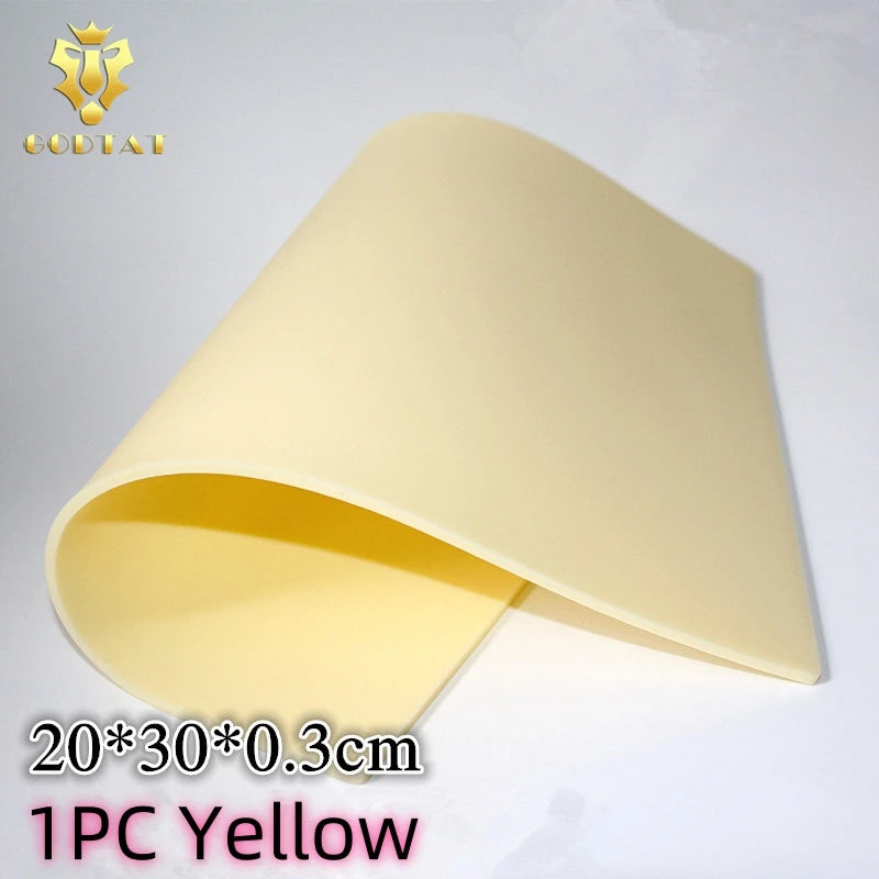 Silicone Tattoo Practice Skin Double Fake 3mm Thick A4 Big Size For Permanent Makeup Tattoo Beginner Practice Synthetic Leather Qme 1PC Yellow