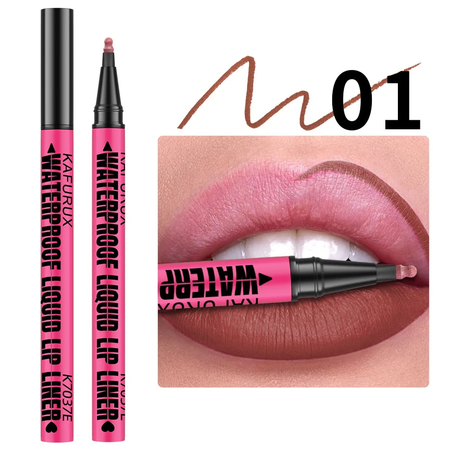 Liquid Matte12-Color Lipliner Pencil Waterproof Plumping Stain Qme