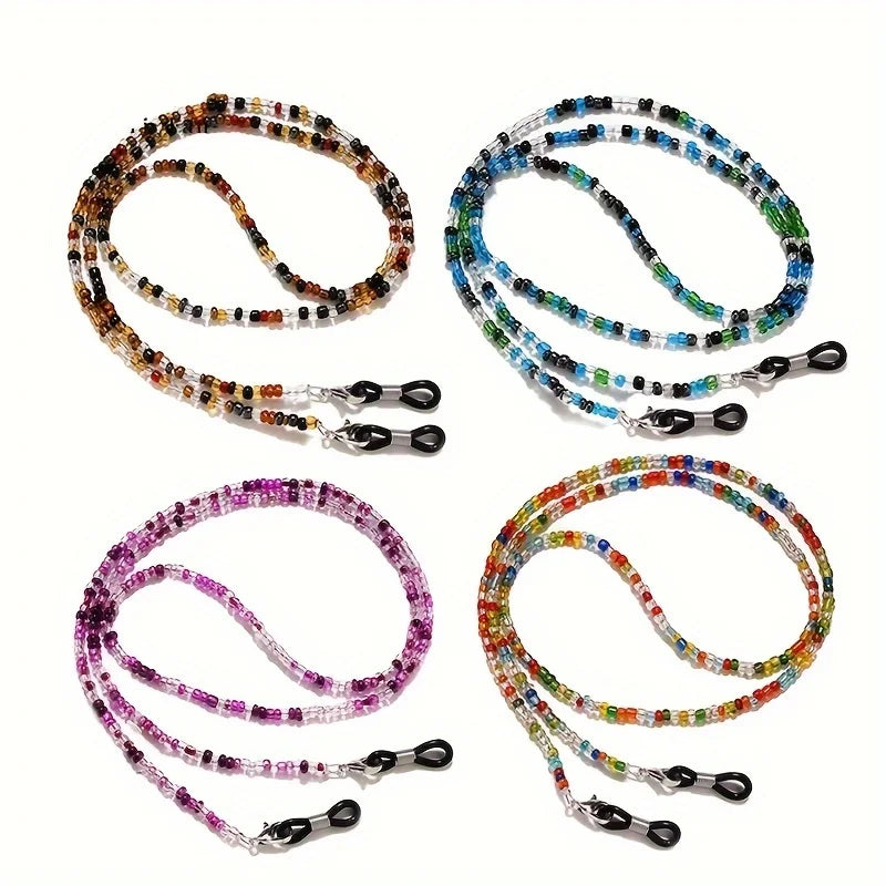 4pcs Beaded Glasses Rope Chain Hanging Neck Anti Drop Decoration Qme QWQ-F08-4PCS
