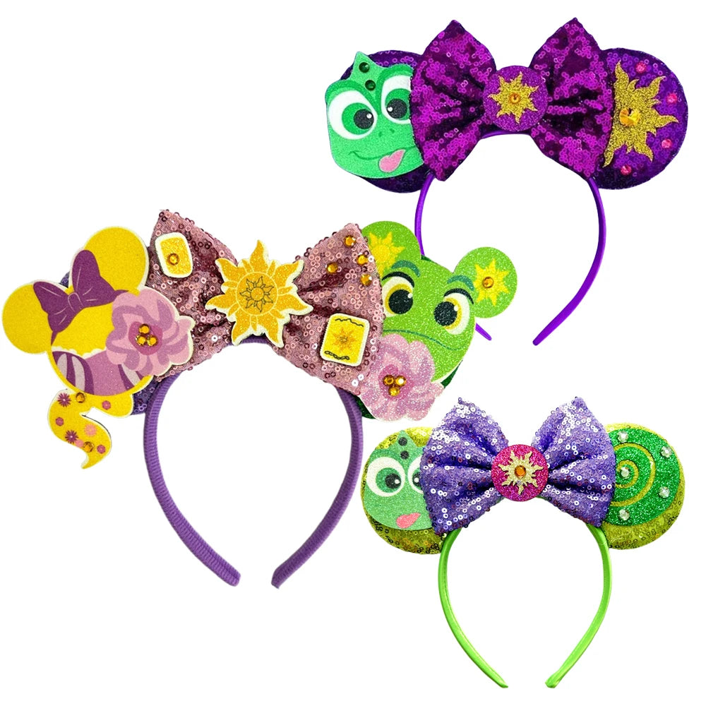 Sunflower Fashion Mouse Ears Princess Headband For Kids Band For Women Hair Accessories Girls Sequins 5" Sequin Bow Headwear Qme Headband 13