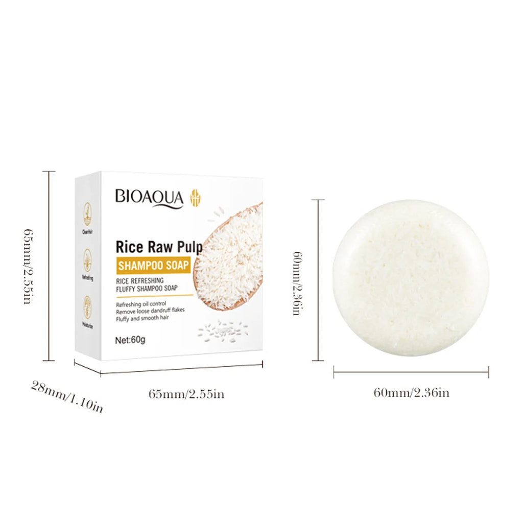 Rice Puree Essence Fluffy Solid Shampoo Bar Deep Cleaning Mild Qme