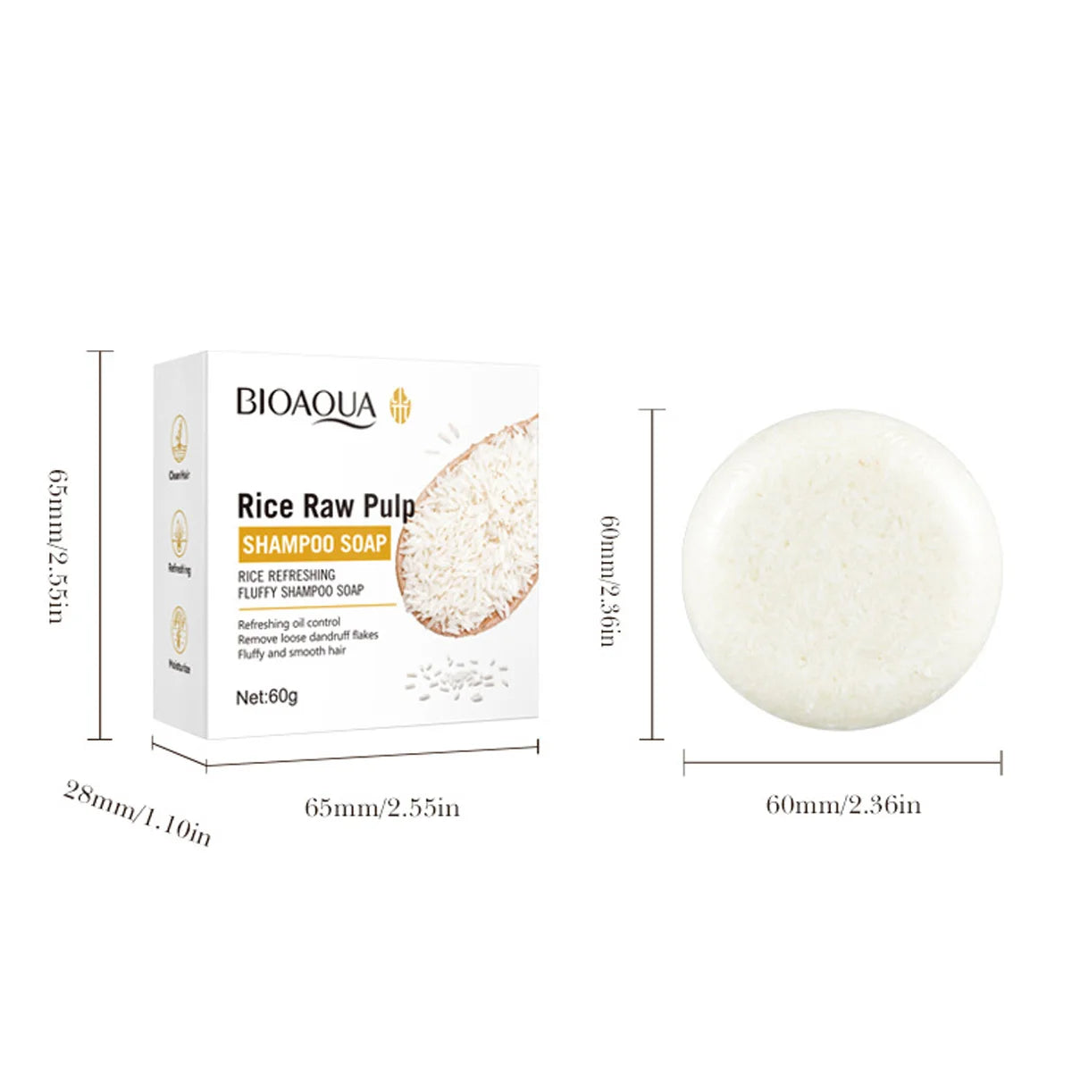Rice Puree Essence Fluffy Solid Shampoo Bar Deep Cleaning Mild Qme