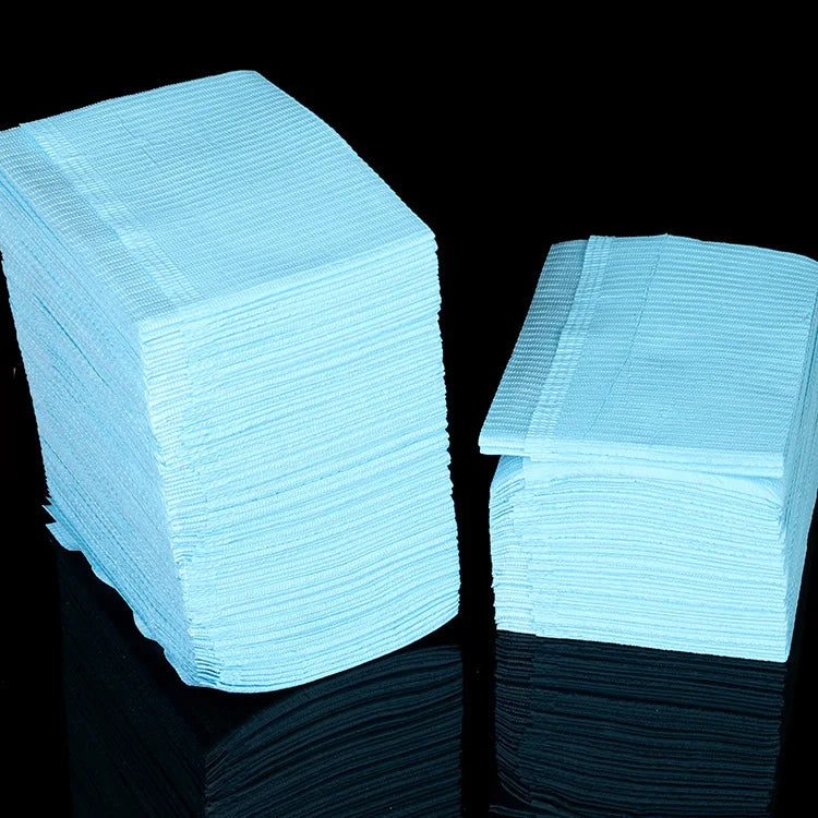 50Pcs Disposable Eyelash Clean Pad Mat Tattoo Cleaning Wipes Table Pad Waterproof Medical Paper Dental Bibs Cloths Tool Qme Blue 50pcs