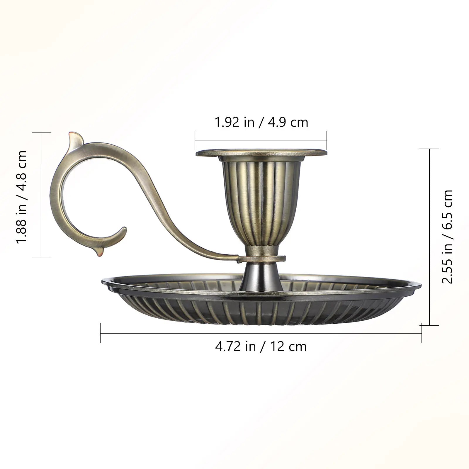 Retro Metal Taper Holder Vintage Style Large Handle Decorative Table Stand for Birthday Thanksgiving Christmas Qme