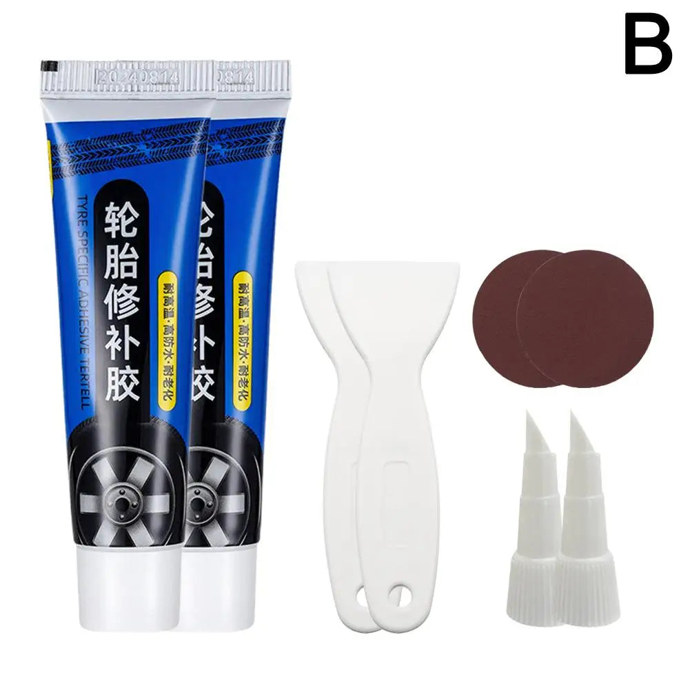 Car Tire Glue Filling Repair Strong Rubber Cement Motorcycle Bike Qme 2pcs