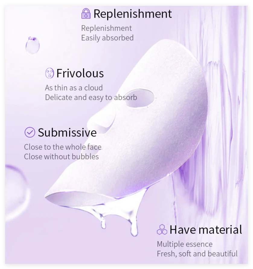 BIOAQUA Centella Collagen Face Mask Moisturizing Refreshing Sheet Masks Hyaluronic Acid Facial Mask Skin Care Products Qme