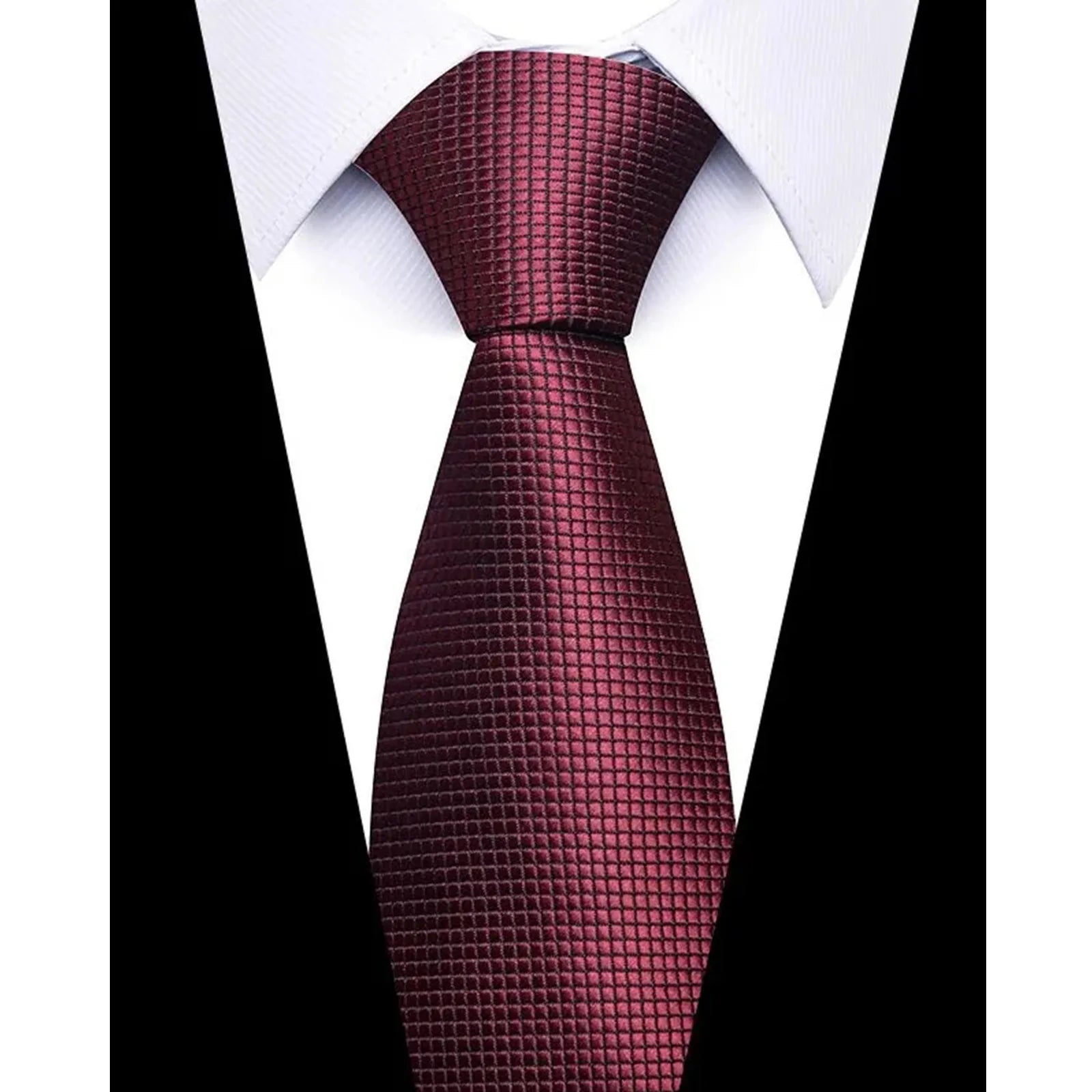 Novelty Microfibre Necktie Soft Imitation Silk Ties for Men Business Meeting Gravatas Formal Fashionable Party Wedding Tie Qme Wine