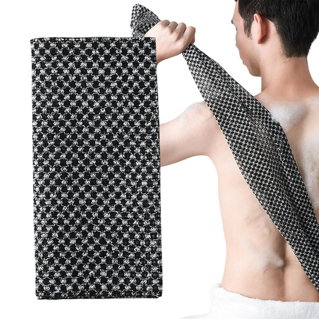 Back Scrubber for Shower Bath Body Exfoliator Wash Cloth Towel Striped Design Cleaning Tool for Home Dormitory Travel Business Qme