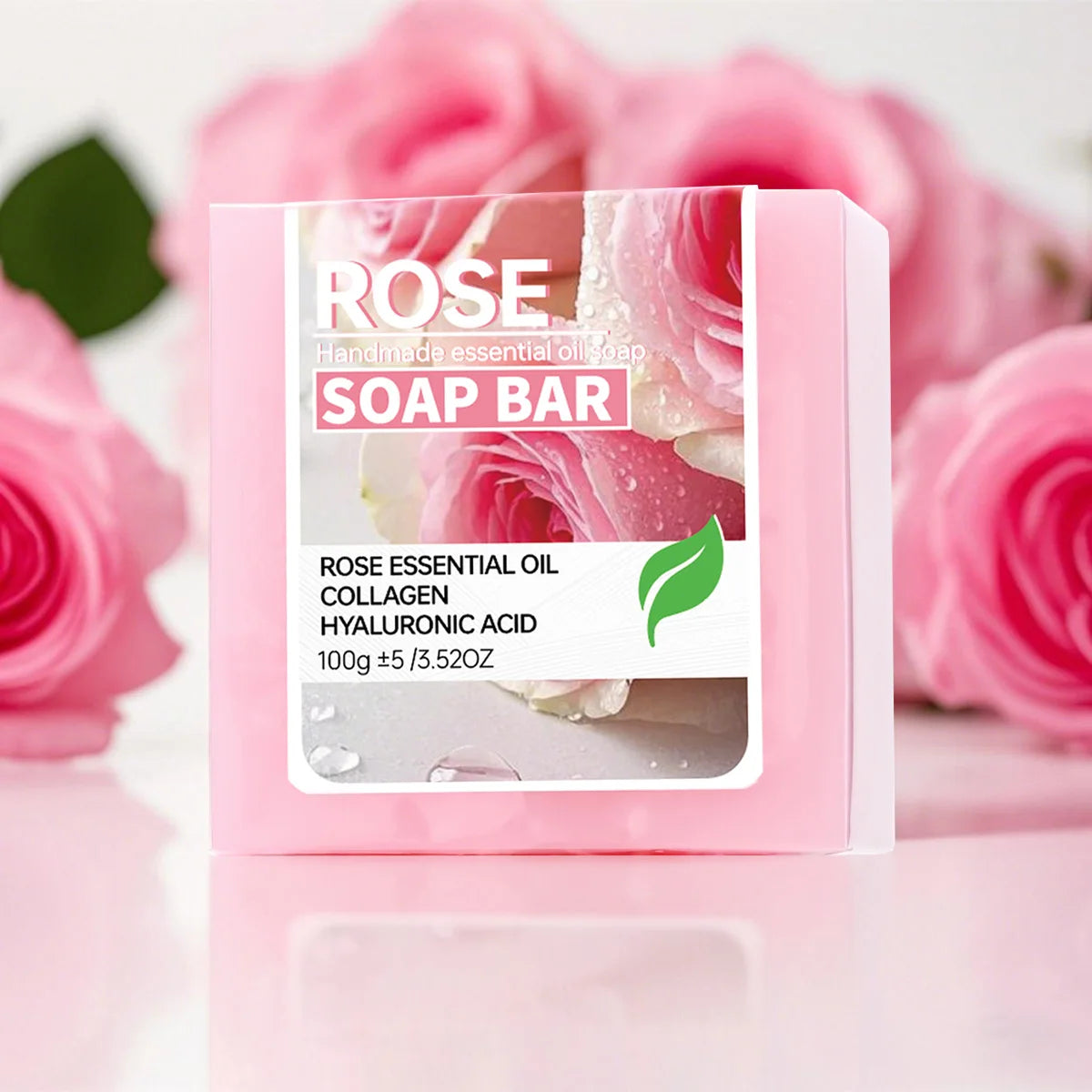Rose Essential Oil Soap Pink Women's Intimate Facial Cleansing Qme