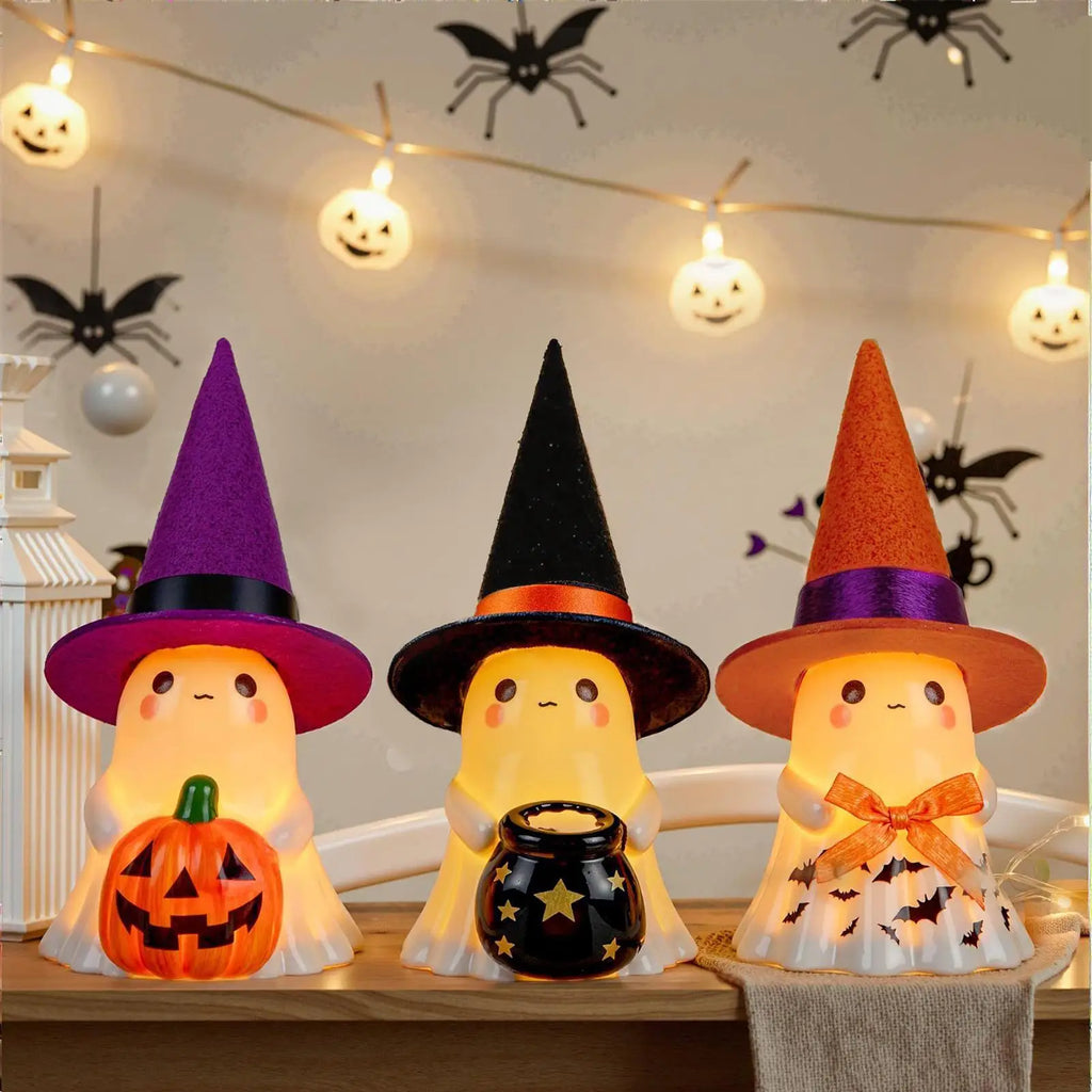 Light Up Ghost Halloween Decor Resin Decorations Indoor Led Spooky Qme
