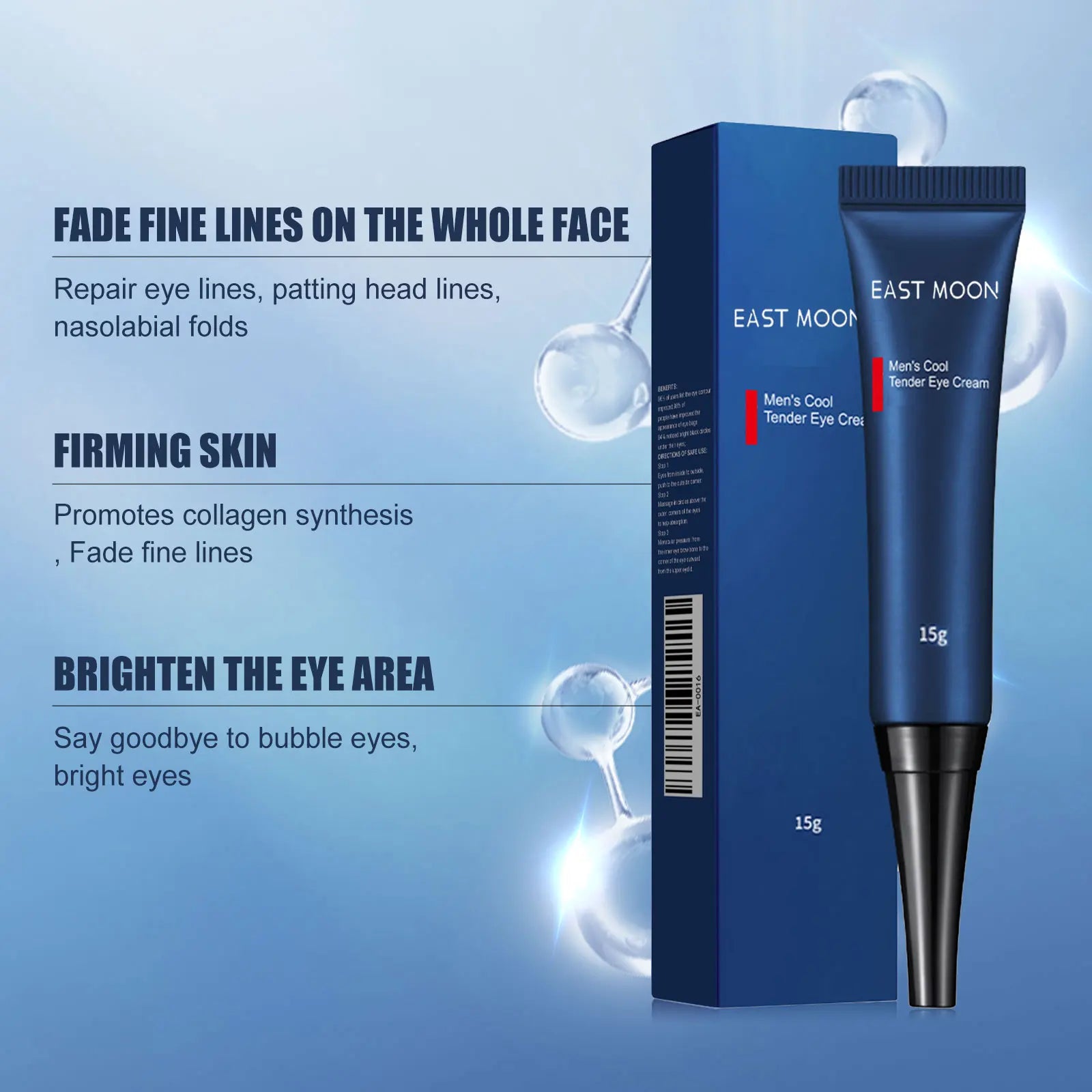 2Pcs Men's Retinol Eye Cream Moisturizing Anti-Aging Remove Dark Circle Anti-Puffiness Fade Wrinkles Hydrating Firming Eye Care Qme