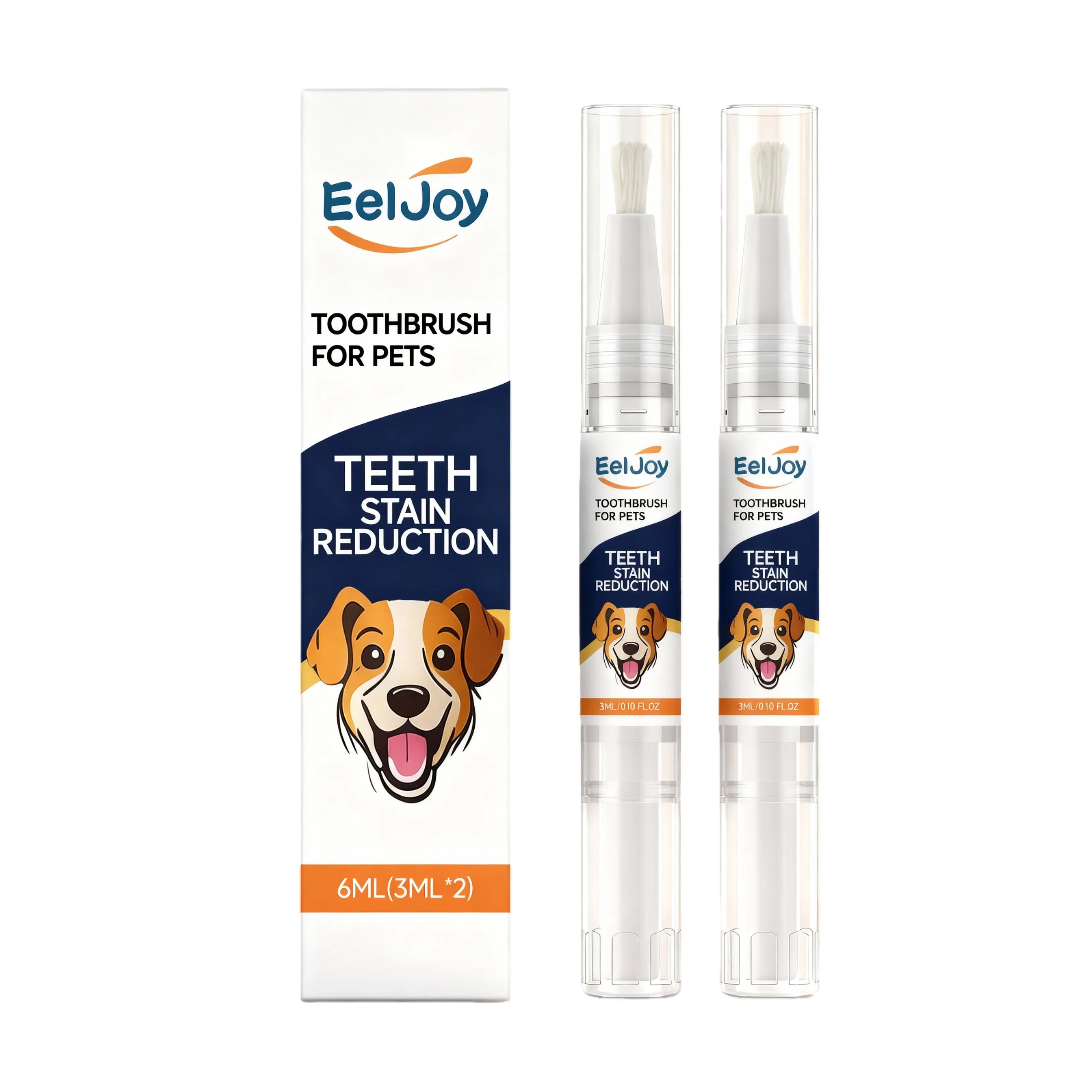 Pet Teeth Cleaning Pen Removing Plaque & Tooth Stains Freshing Breath Whiten Teeth Easy‑to‑use Gentle Dogs & Cats Oral Care Tool Qme 2PCS Boxed