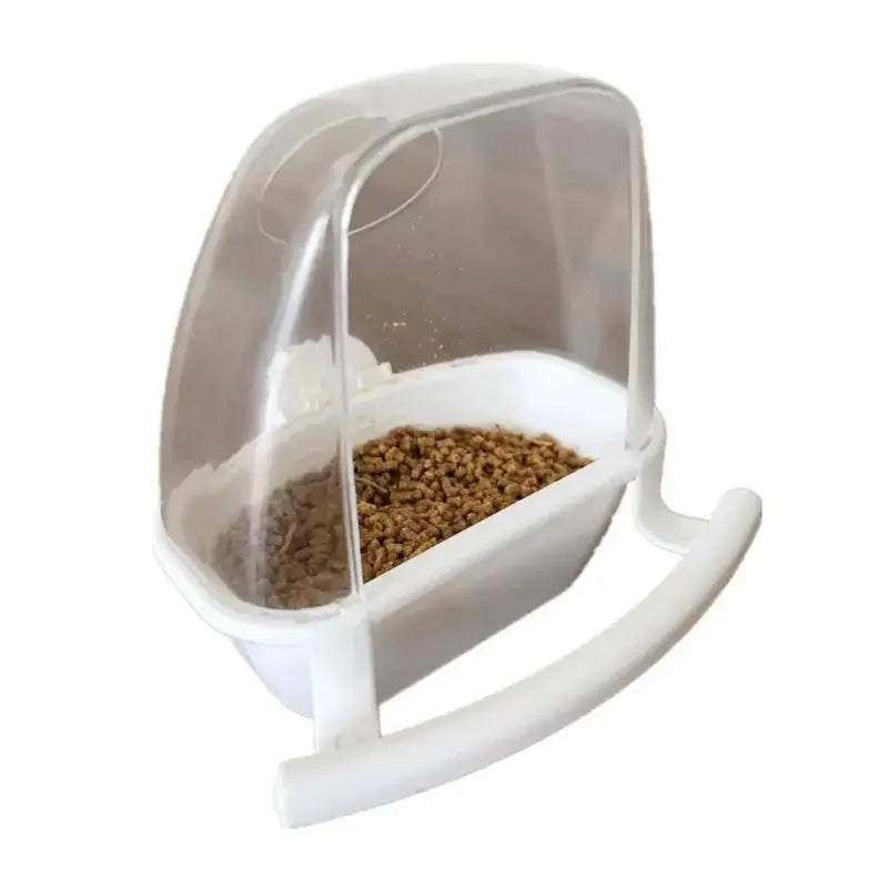 Clear Hanging Bird Cage Feeder Bowl Stand Plastic Food Water Qme