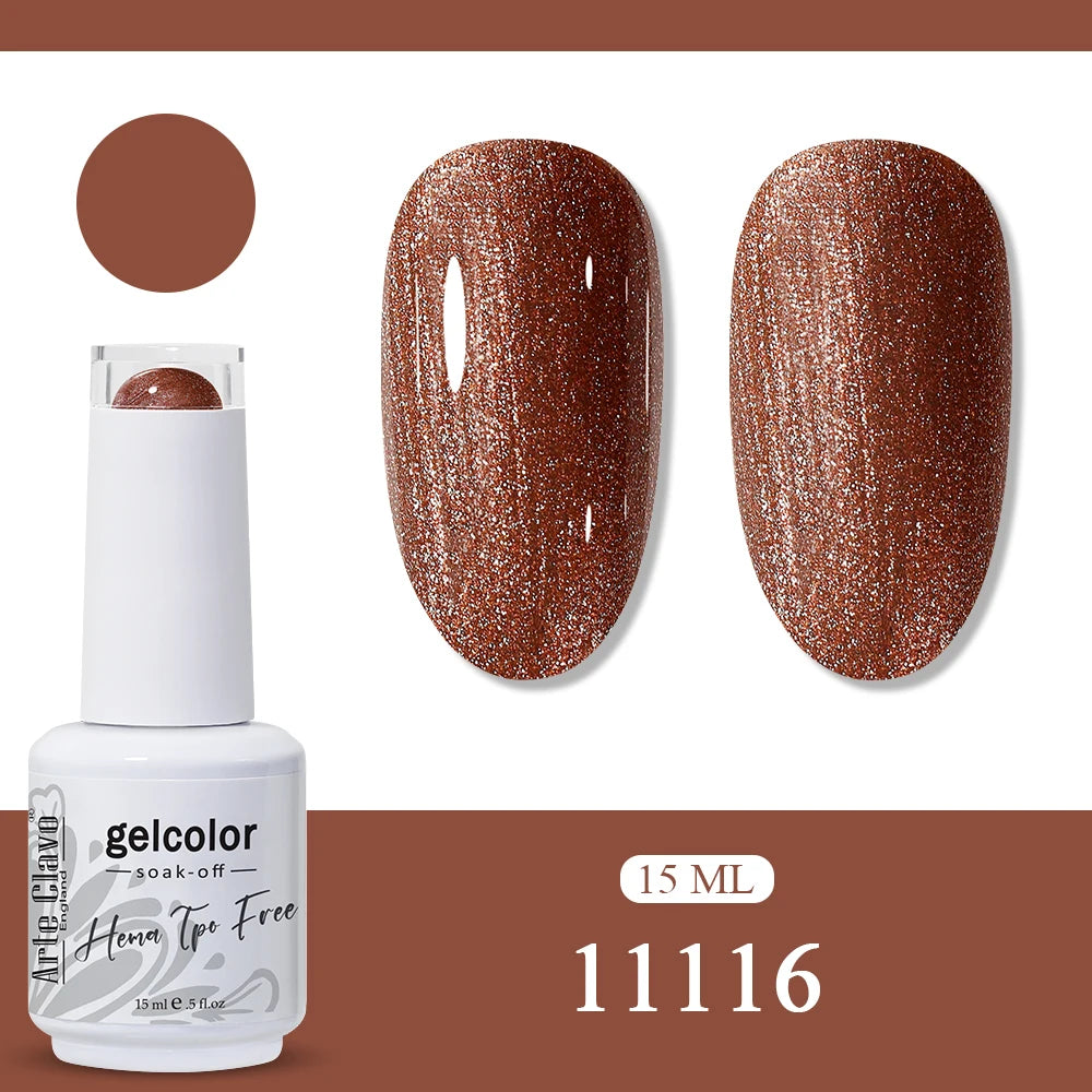 Arte Clavo Glitter Gel Nail Polish HEMA TPO Sliver Champagne