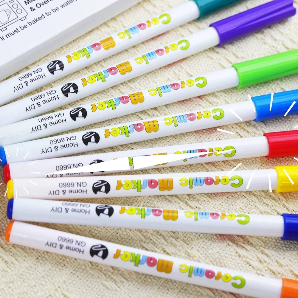 12 Colors Ceramic Paint Marker Pens Acrylic Paint Pens, for Art DIY Ceramic Painting, Wood, Paint Glass Drawing Supplies Qme