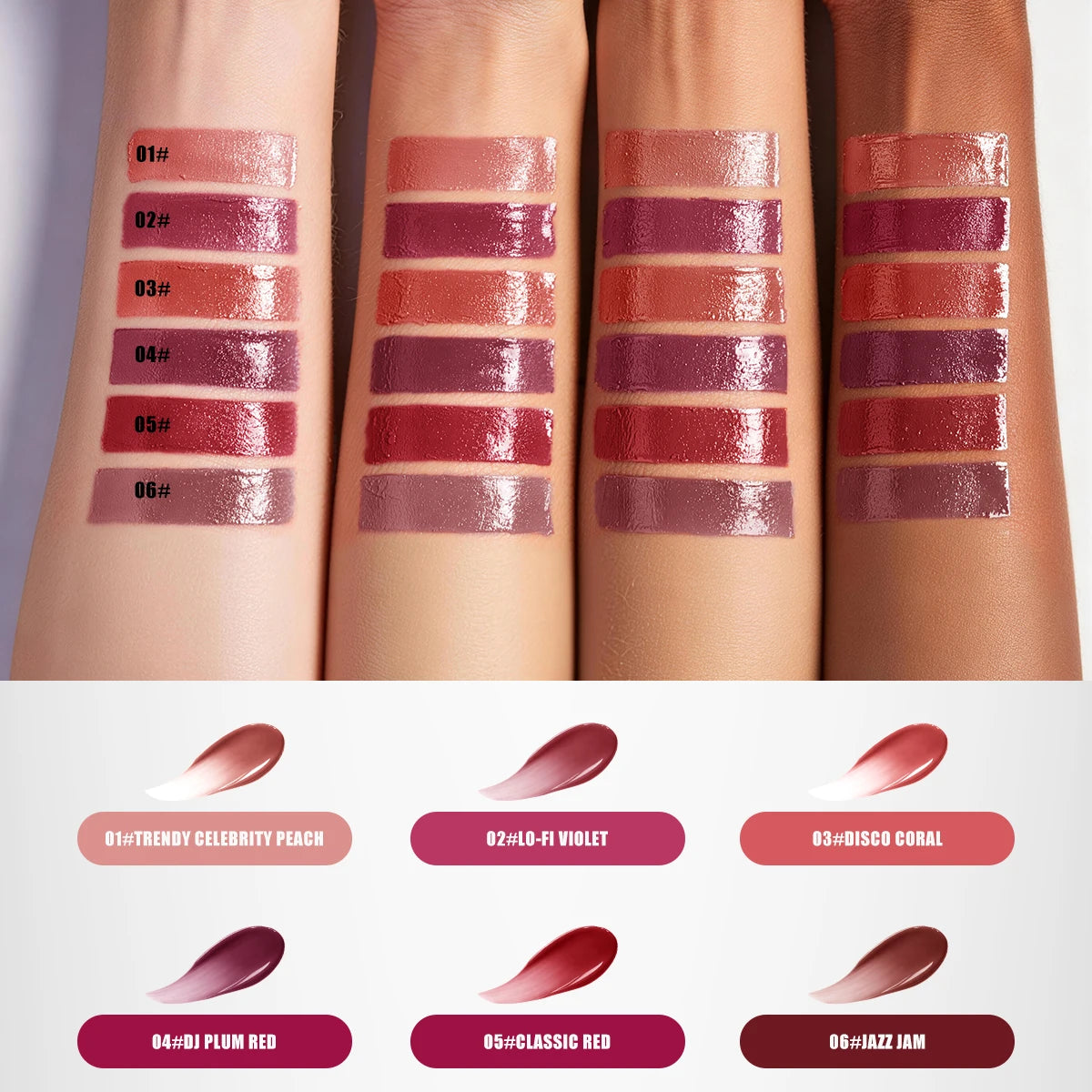 6 Colors Matte Velvet Lip Gloss Waterproof Non-stick Cup Long Lasting Moisturizing Lipstick Full Hydrating Lip Tint Daily Makeup Qme