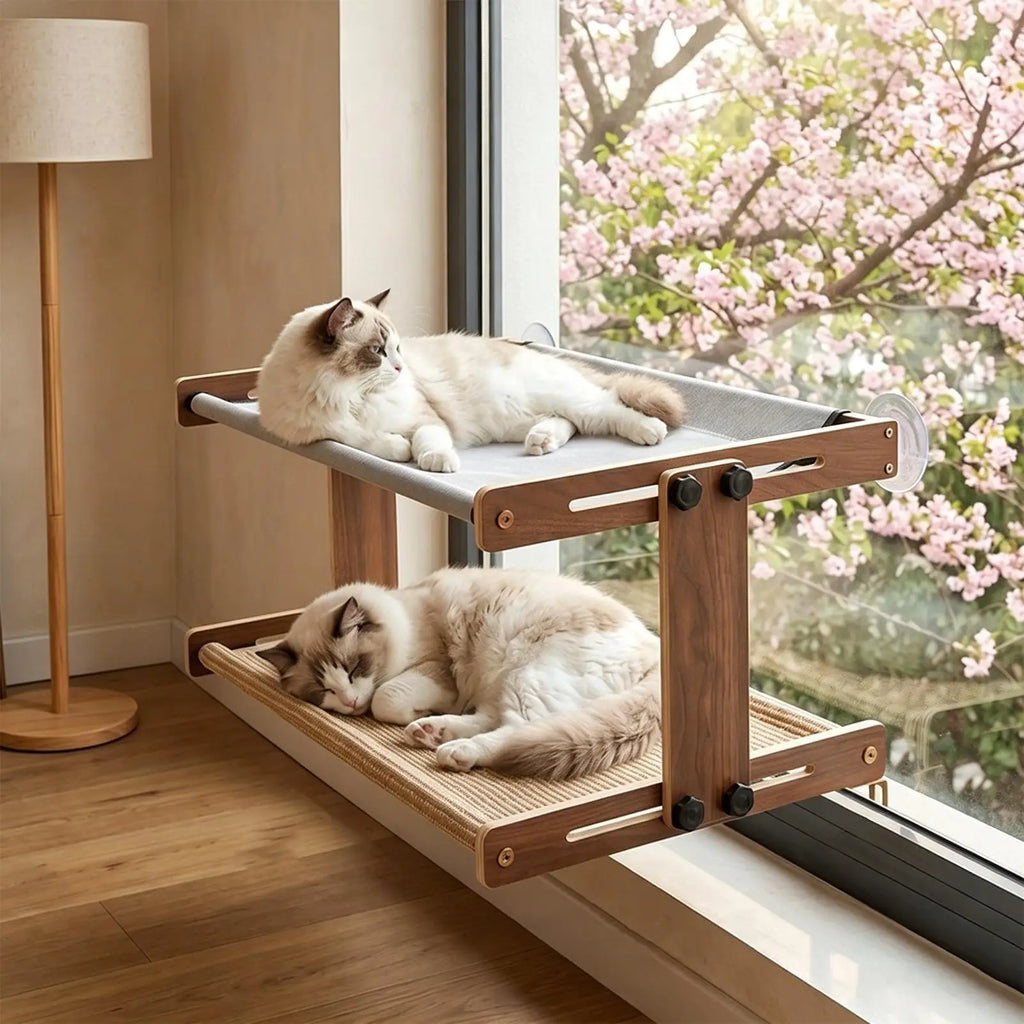 Cat Window Perch Suction Cup Resting Nest Breathable Mesh Easy To Adjust All Seasons Window Cat Perch For Kitten Play Indoor Qme