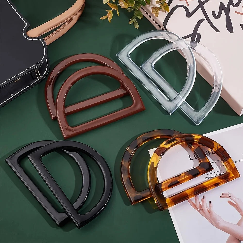 D-Shaped Plastic Handles for Purses & Handbags - Versatile DIY Crafting Supplies， Perfect for Beach Bags, Crochet & Straw Bags Qme