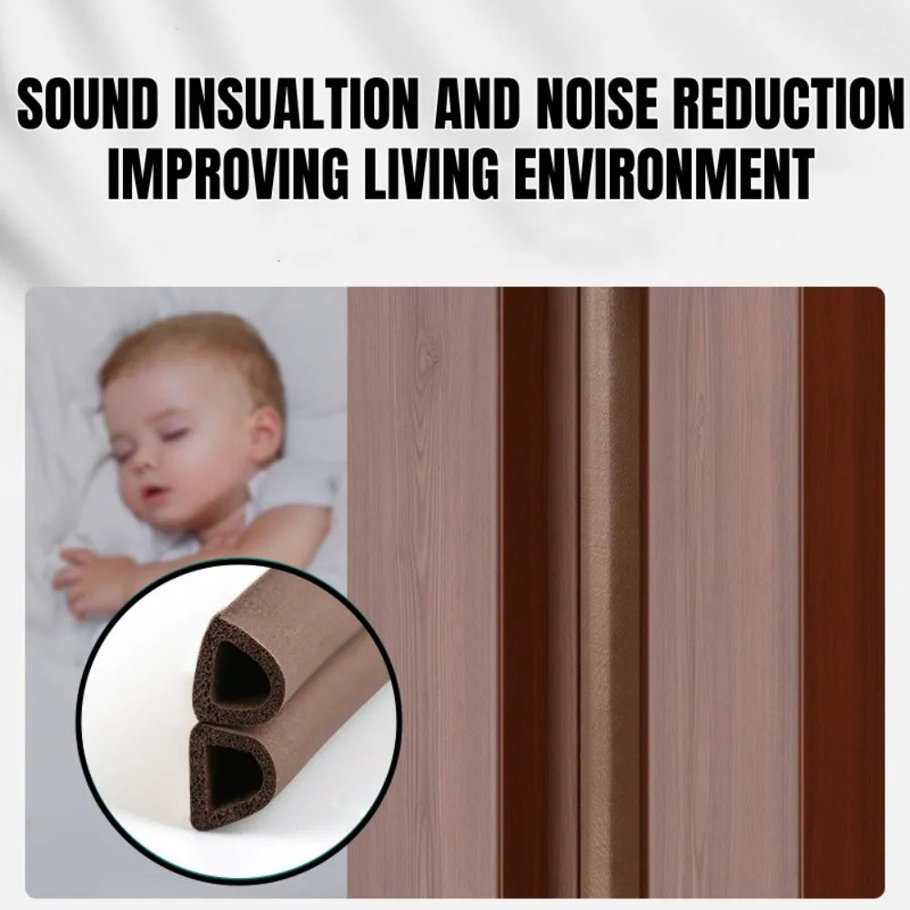 20-2m D-type Door Sealing Strip Acoustic Foam Windproo Warm Window Sealing Strip Door Bottom Gap Filling Sound Insulation Strip Qme
