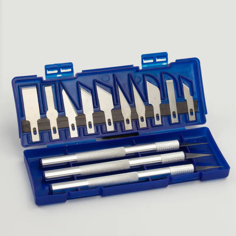 Engraving Carving Knife Carbon Steel Scalpel Tools Polymer Clay Pen Qme 1 Set silver
