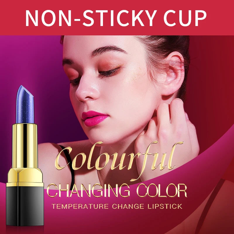 Blue Rose Lipstick Temperature Color Changing Lipstick Moisturizing Female Makeup Products Sexy Lip Tint Gloss Shiny Lipsticks Qme