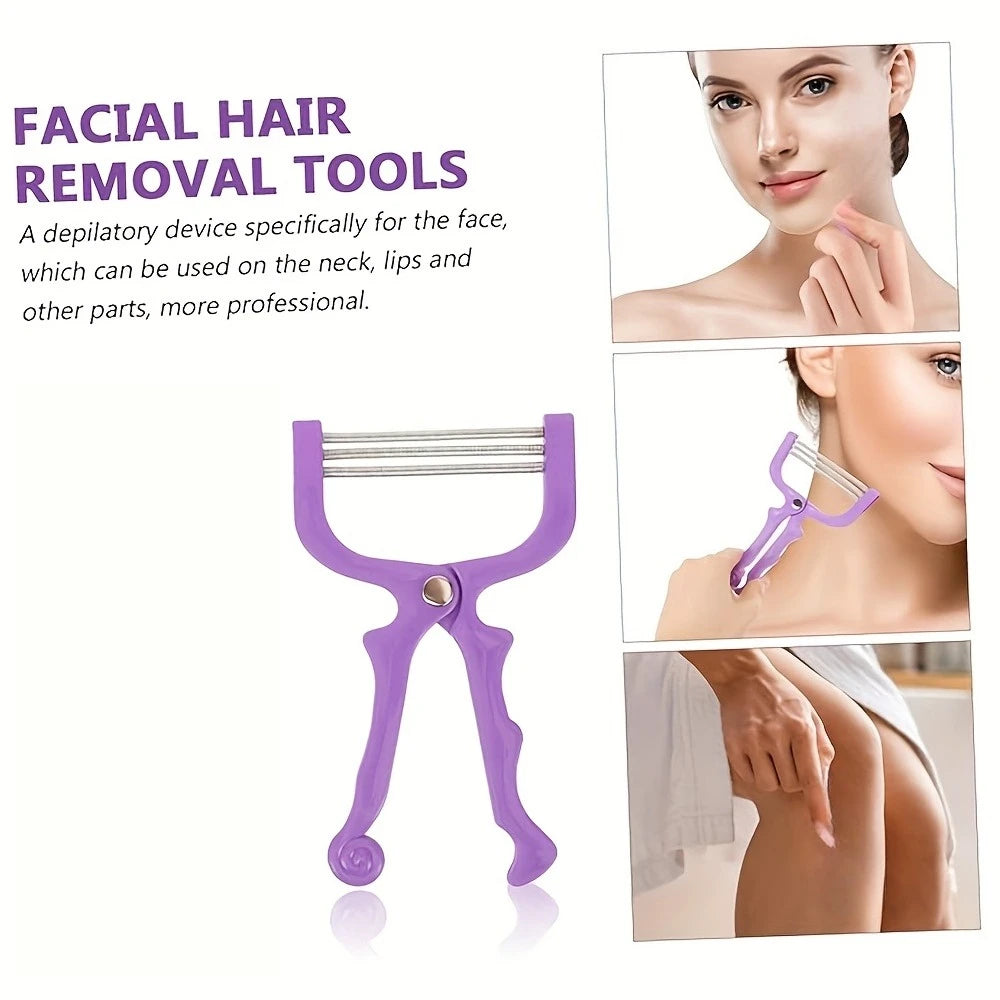Portable Manual Hair Spring Remover for Women, Suitable for Face, Chin, Cheeks, Beard, Upper Lip - Facial Hair Remover Tool Qme