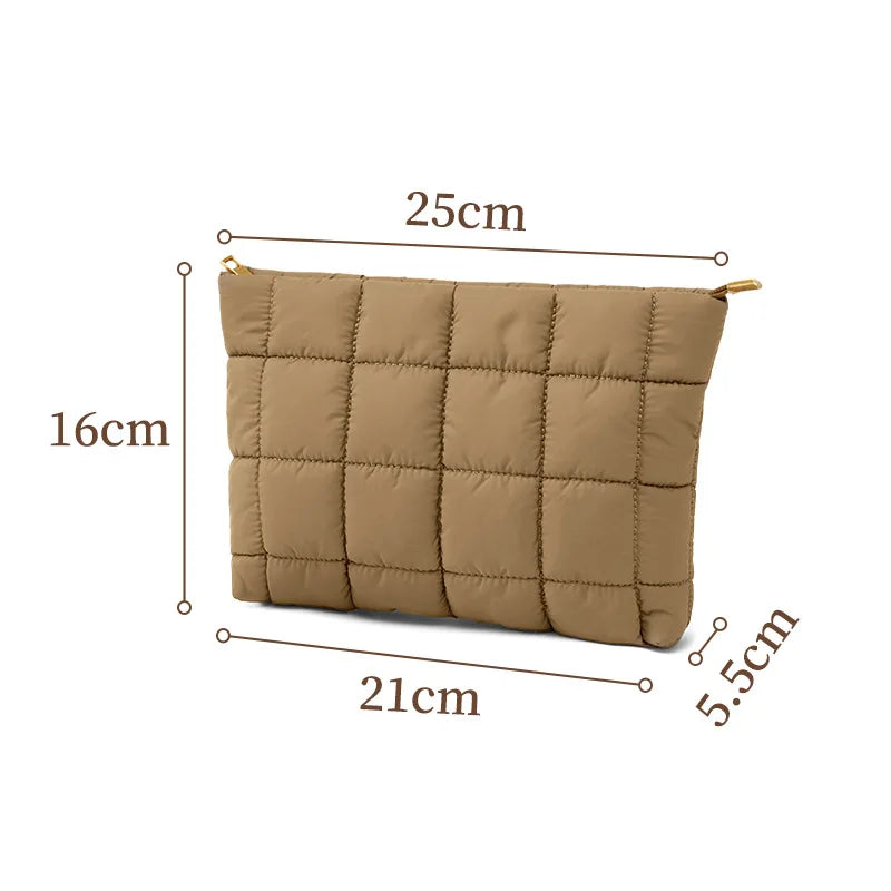 A New cute plush cosmetic bag, travel skin care product storage bag, high-looking female mobile phone large capacity storage bag Qme Coffee