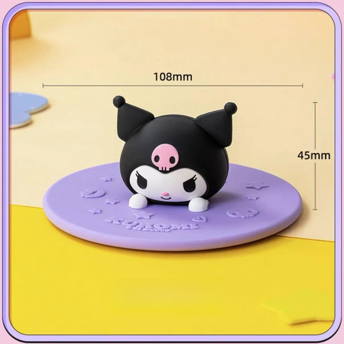 Hello Kitty Kuromi 3D Silicone Cup Lid Universal Round Cute Qme 3