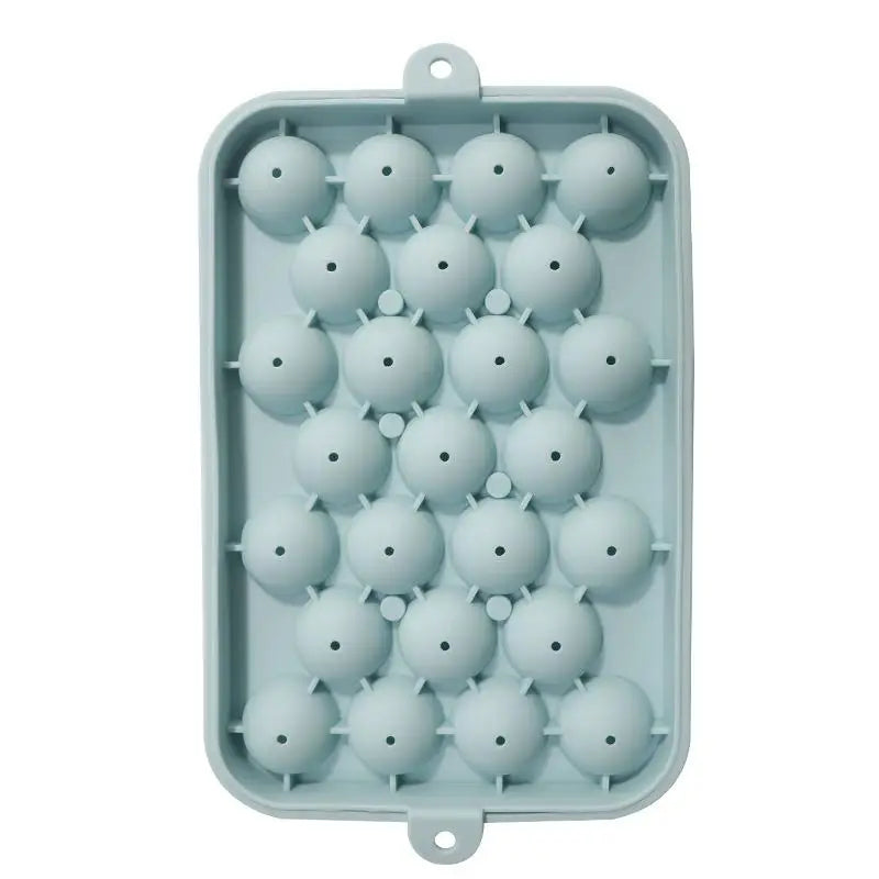 25 Grids Ball Mold Silicone Cover Ice Storage Box Easy Demould DIY Qme A1
