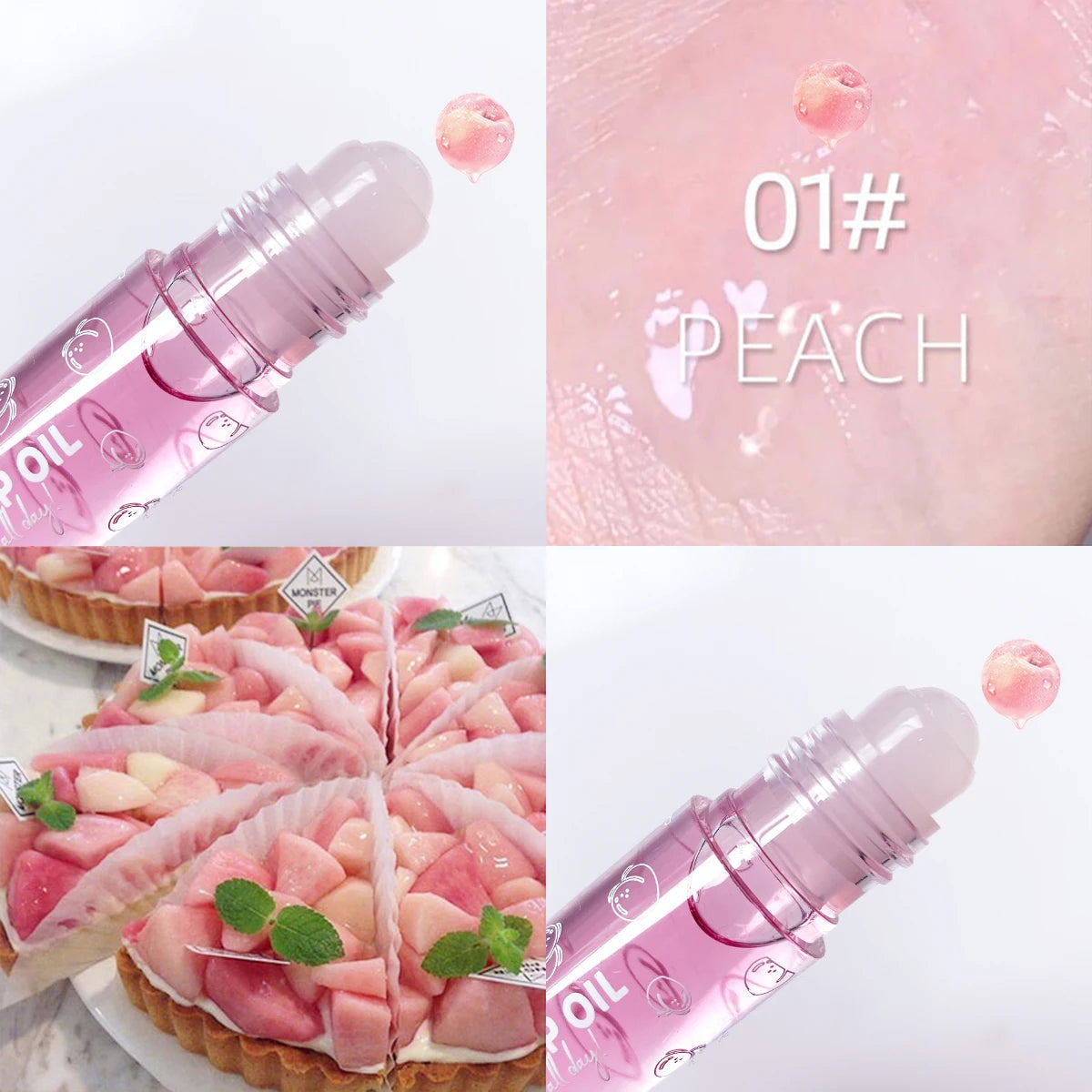 Hydrating Fruit-infused Lip Gloss Transparent Moisturizing Roll-on Qme 01