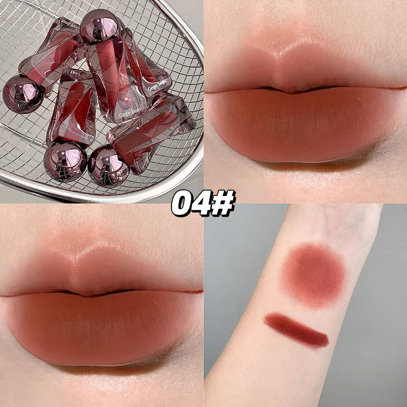 Gege Bear Lip Glaze Matte Velvet Clay Irregular Bottle Design Qme GX1315-04