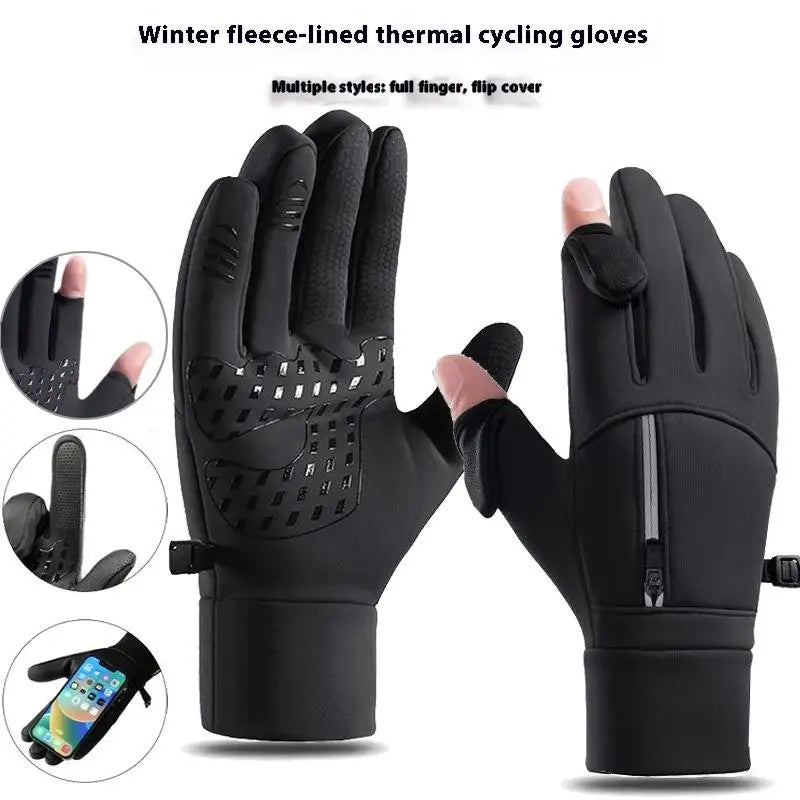 1Pair Winter Gloves Men Women Waterproof Thermal Glove Cold Weather Qme