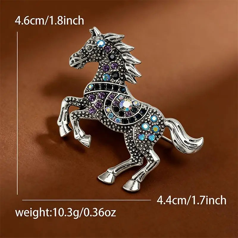 Luxury Horse Brooches For Women Unisex 4-color Elegant Enamel Animal Year Of The Horse Brooch Pins Gifts Qme A2