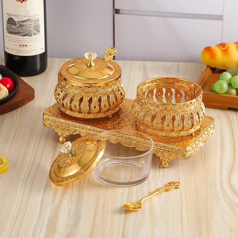 Condiment Holder Seasoning Storage Canisters Lid Spoon Sturdy Base Qme