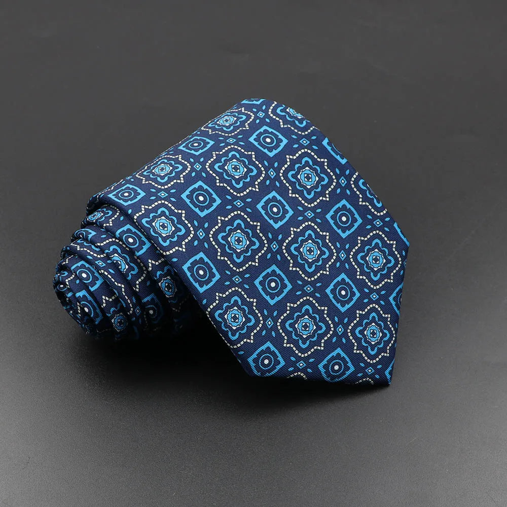 Men's Fashion Silk Tie Soft Novelty Necktie Blue Green Orange Ties Qme 17