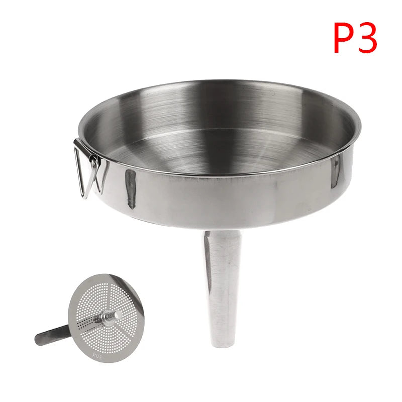 Stainless Steel Metal Funnel For Canning Kitchen Tools Kitchen Accessories Wide Mouth Funnels Bar Wine Beer Oil Flask Funnel Qme 14cm