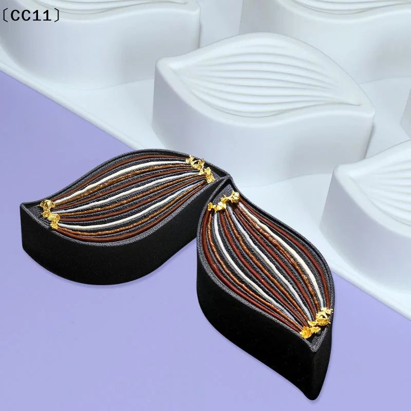6 Holes Leaves Mousse Mold DIY Jelly Pudding Pastry Chocolate Qme