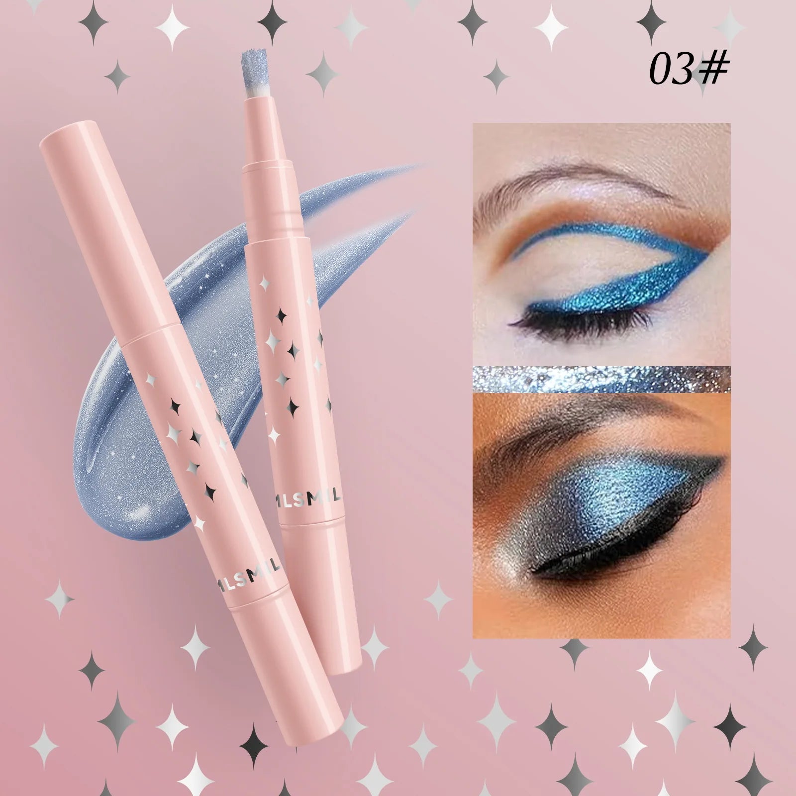 With Bristles Glitter Liquid Eyeshadow Cream Shimmer Bronzers Highlighter Makeup Gel Face Body Brighten Natural Contour Makeup Qme 03