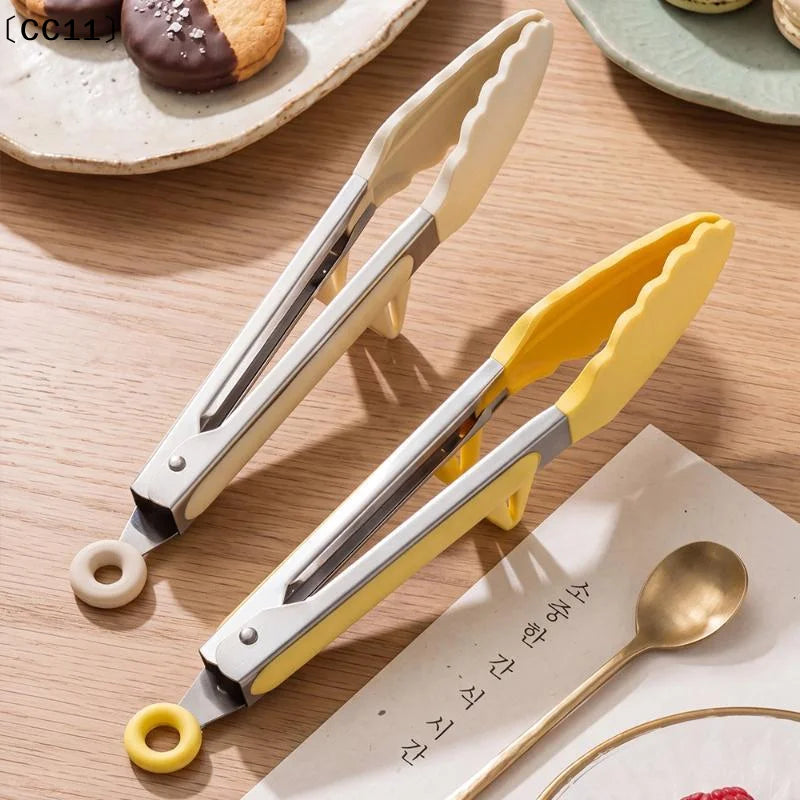 Silicone BBQ Grilling Tong Cooking Salad Bread Serving Non-stick Qme