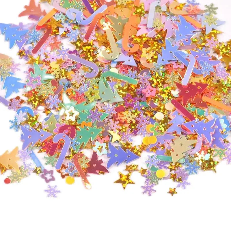 20g 7-17mm Mixed Snowflakes/Christmas Tree/Star PVC Confetti Tinfoil Sequins For Xmas Holiday Party Table Decoration c3762 Qme