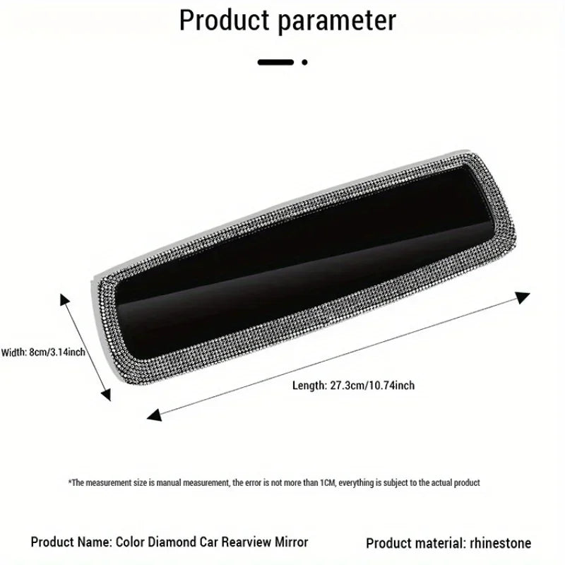 Shimmering water-drop diamond mirror car rearview mirror interior accessory rearview protection cover interior kit Qme