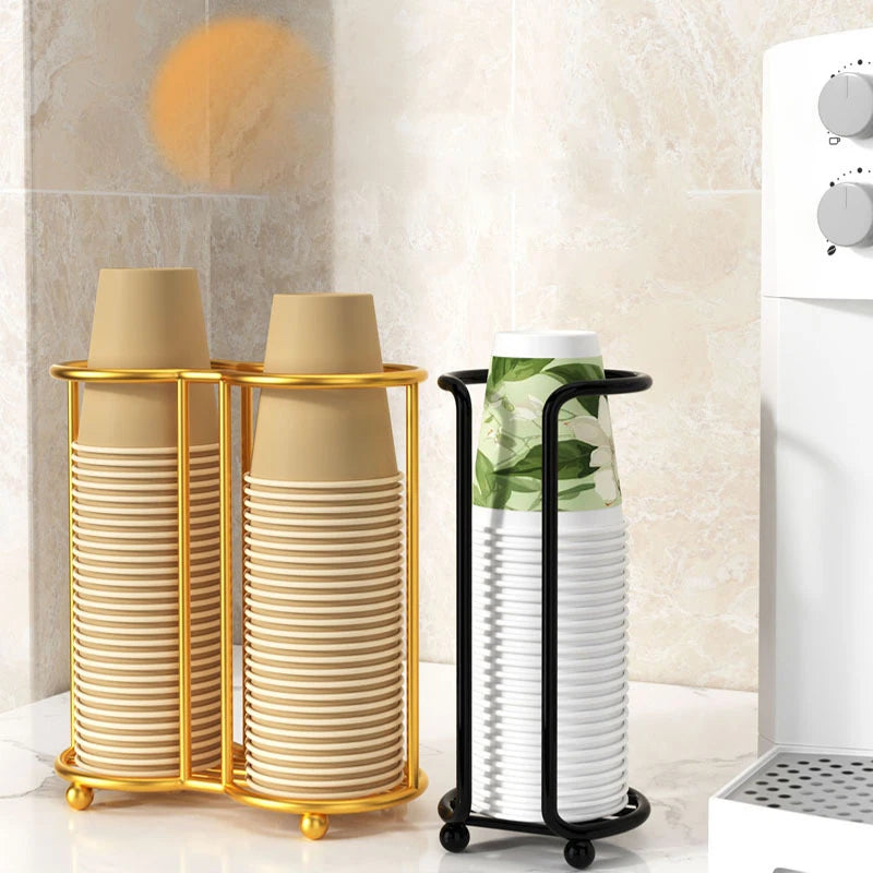 Desktop Cup Storage Rack Household Coffee Holder Home Kitchen Paper Qme